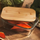 Glass Container With Wooden Lid Small